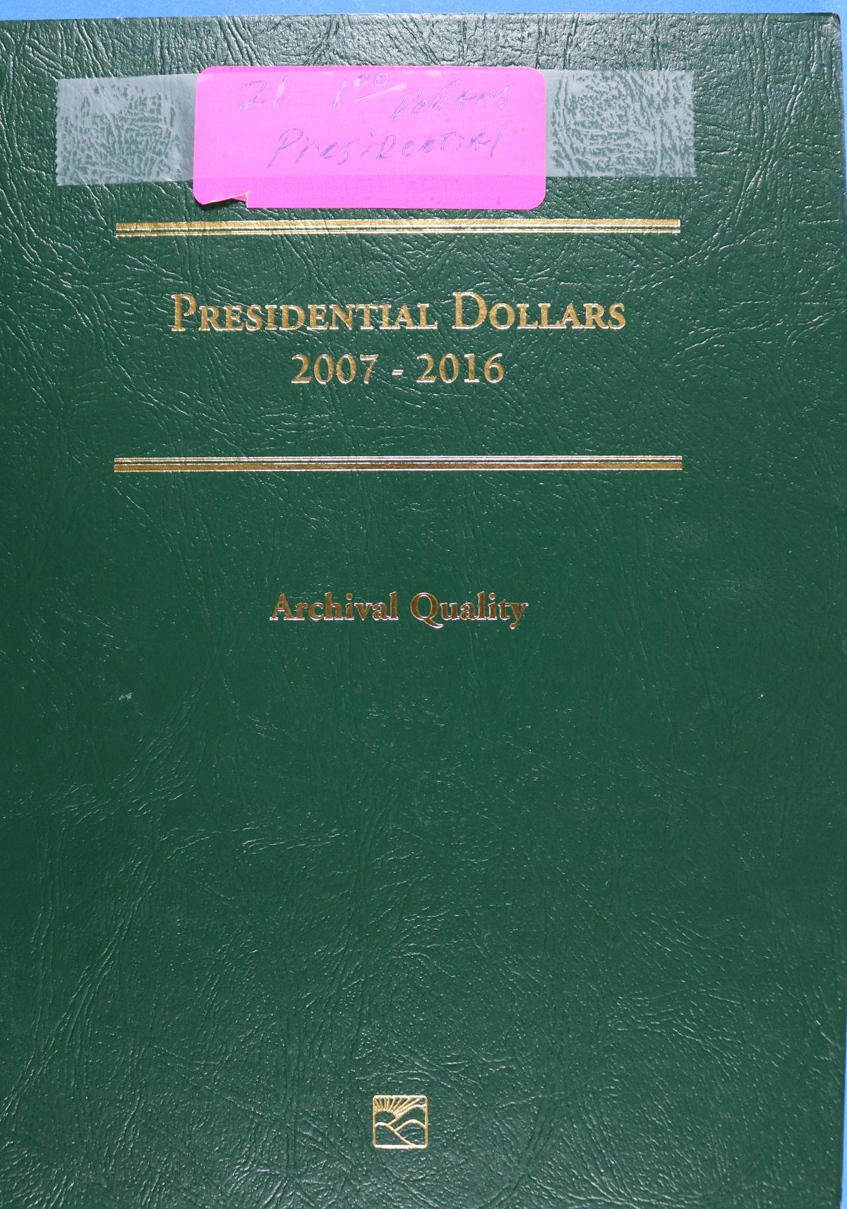 Collection Book of Presidential Dollars 2007-2016 - 21 Coins total