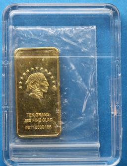 10 Grams 999 Fine Clad Metal Bar Indian and Buffalo