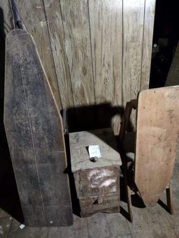 ironing board and tater box