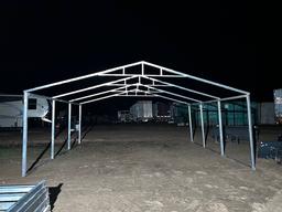 Building frame light carport 20x20 x7 galvanized 4 rafters and 2 walls 7ft