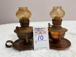 4 small oil lamps