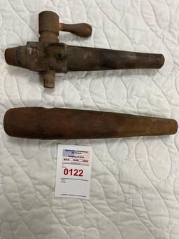 2 antique barrel taps