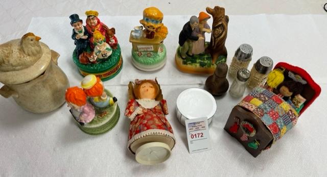 Misc lot - music box cookie jar