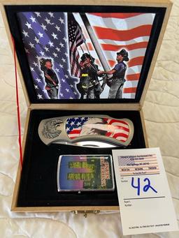 9-11 knife and lighter set