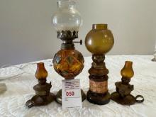 4 small oil lamps