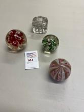 hand blown glass paper weights antique