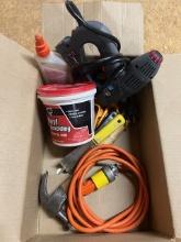 tools , hammer extension cord, staple gun