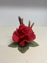 Vintage Capodimonte Italy Global Arts Red Rose Figurine