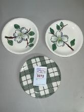 Vintage Side Plate Green Original Plaid (2) dogwood plates