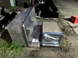 stainless double sink and water fountain