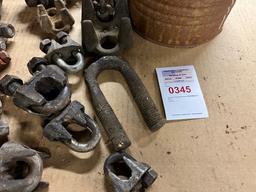 ASSORTED VARIOUS SIZE WIRE CABLE CLAMPS DOGS