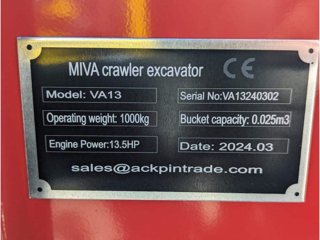 2024 Miva VA13 Mini Excavator