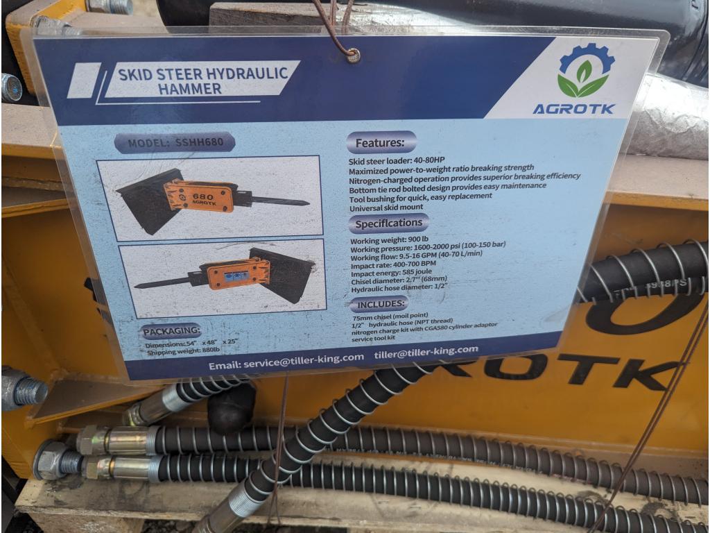 Agrotk SSHH680 Skid Steer Hydraulic Hammer