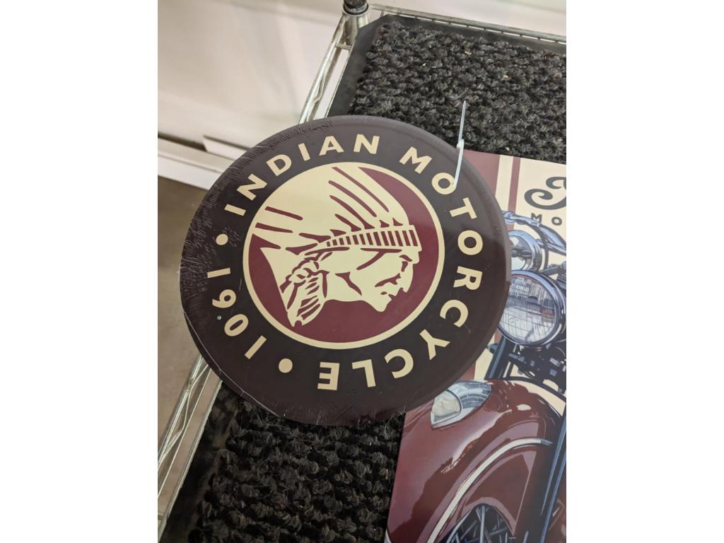 "2 Retro Vintage Signs" Indian Motorcyles