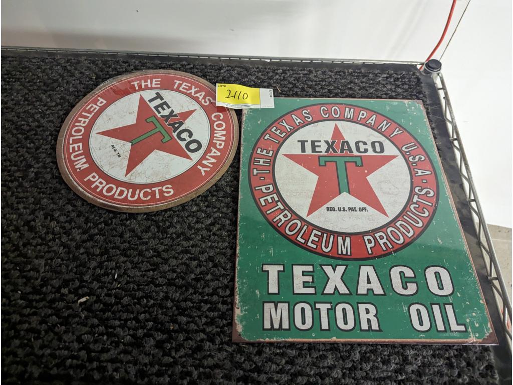 "2 Retro Vintage Signs" Texaco Oil