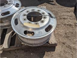 (2) Aluminum 10 lug 8.25 x 24.5 Truck wheels