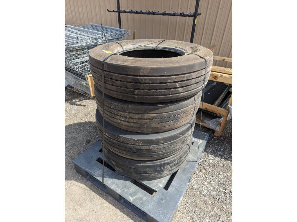 4 Bridgestone 295/75R22.5 Tires