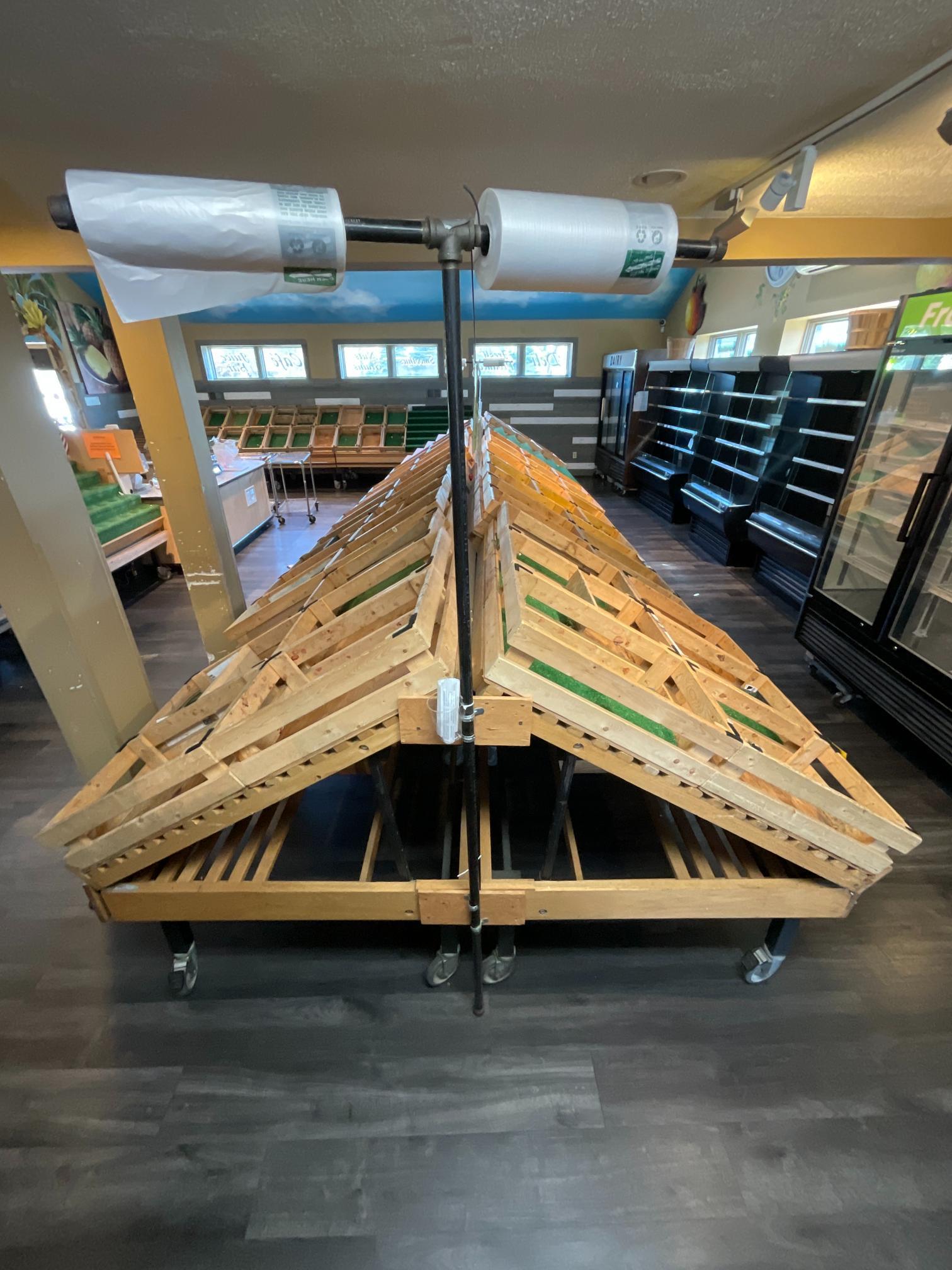 (12) 4'W x 45"D Rolling Produce Stands