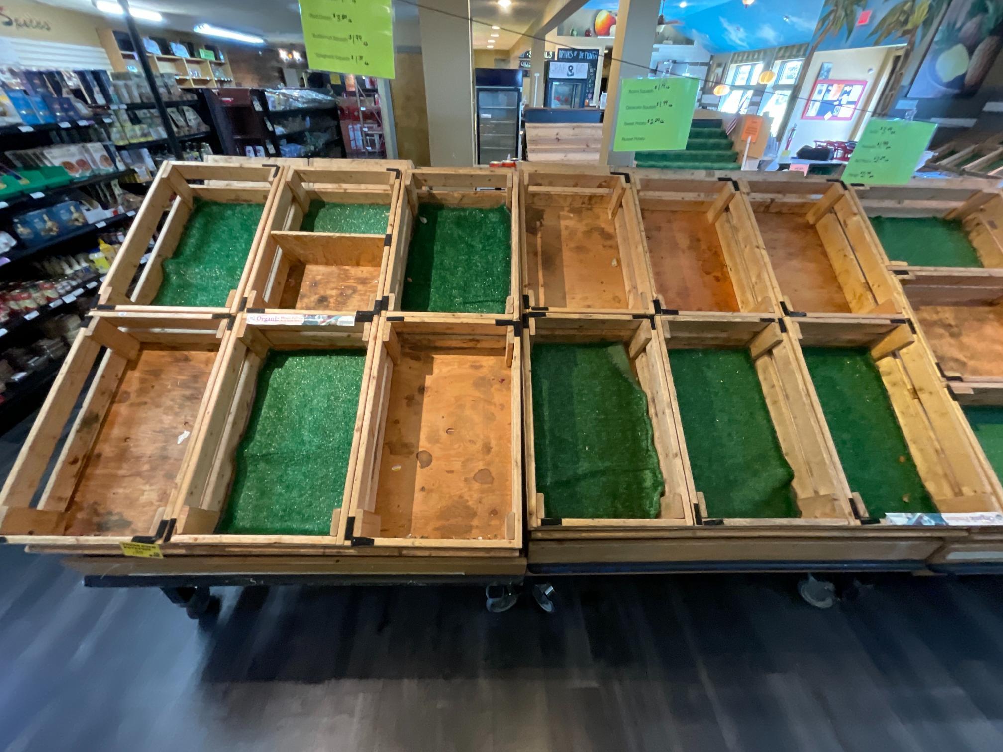 (12) 4'W x 45"D Rolling Produce Stands