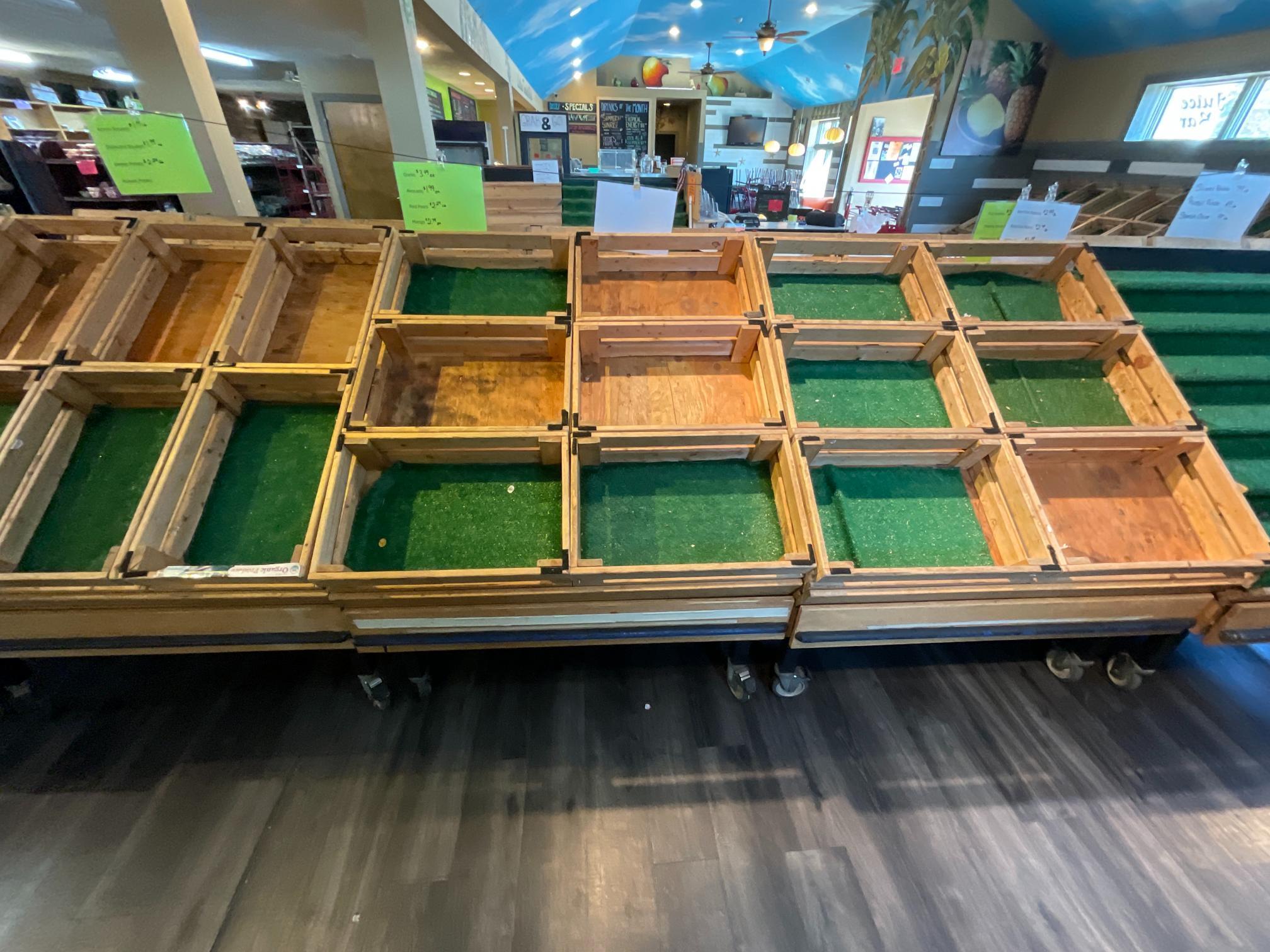(12) 4'W x 45"D Rolling Produce Stands