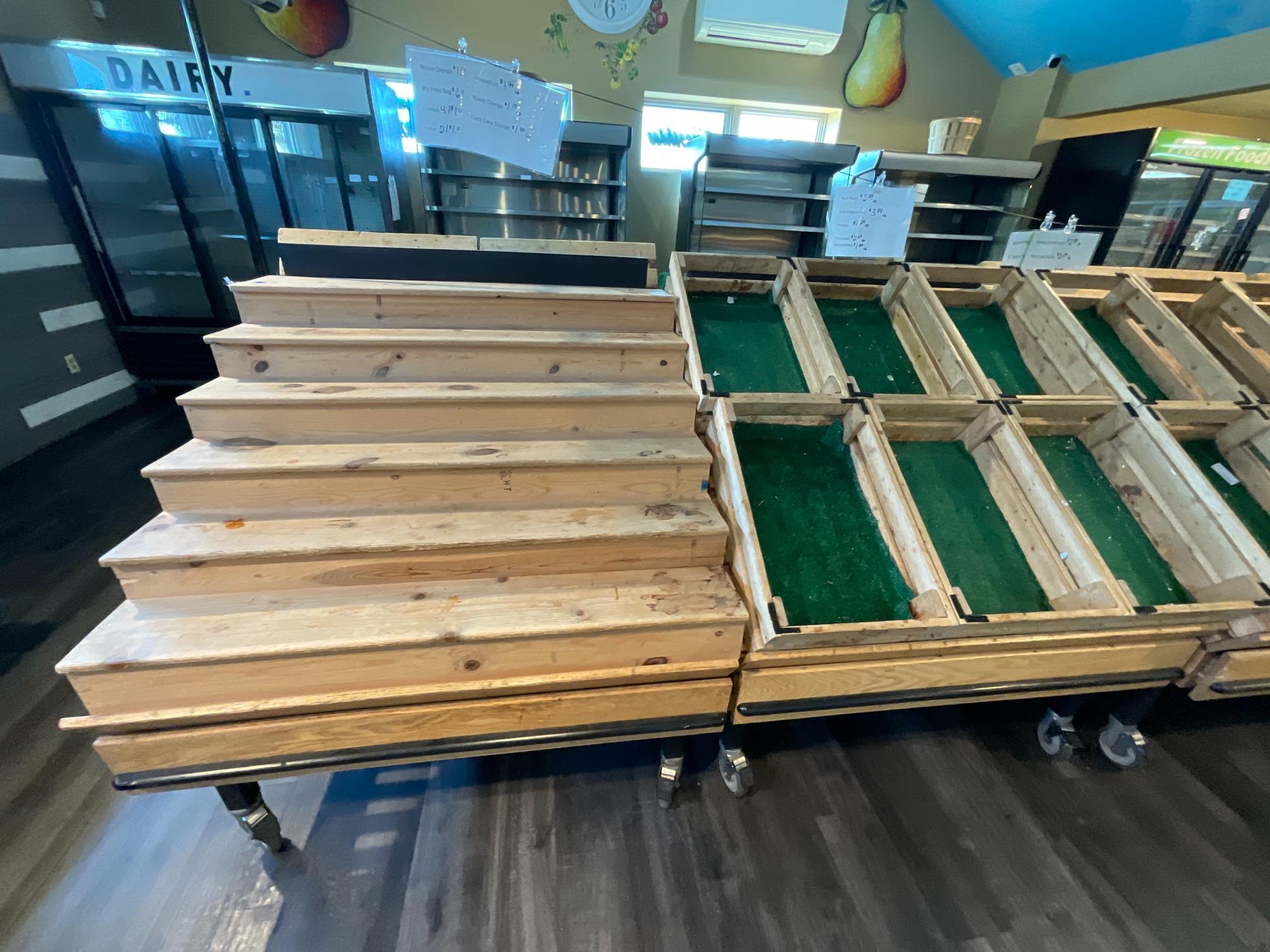 (12) 4'W x 45"D Rolling Produce Stands