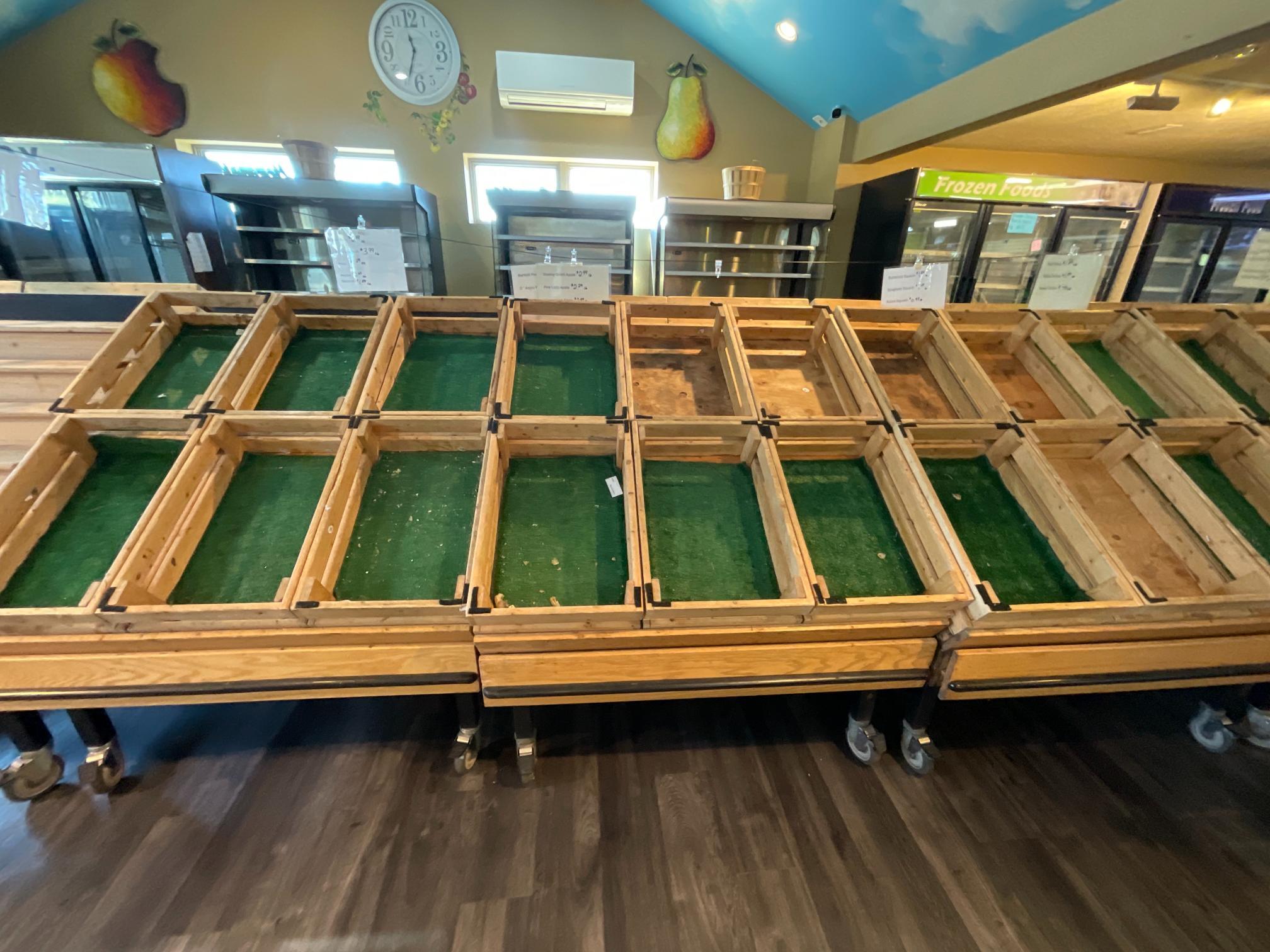(12) 4'W x 45"D Rolling Produce Stands
