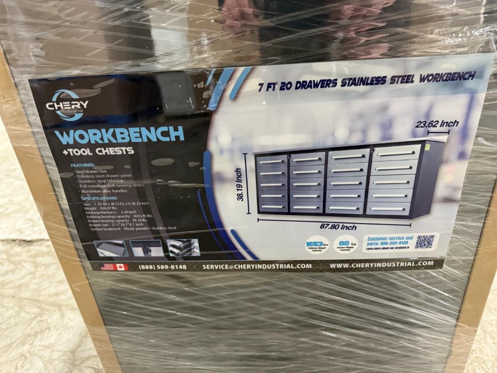 Steelman 7' 20 Drawer Stainless Steel Workbench/Toolbox