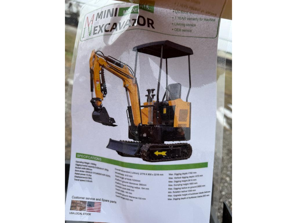 Miva VA15 Mini Excavator W/ Mechanical Thumb