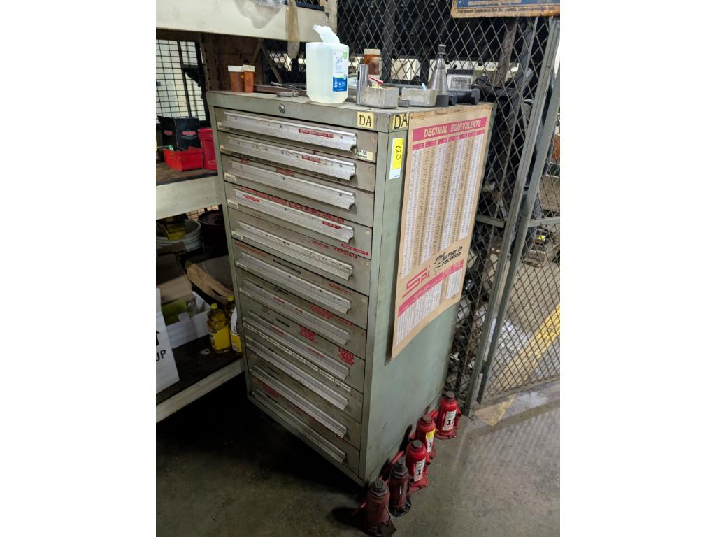 5' Tall Cabinet w/ Drill Bits, Taps, Radius Cutters, Endmills, Etc