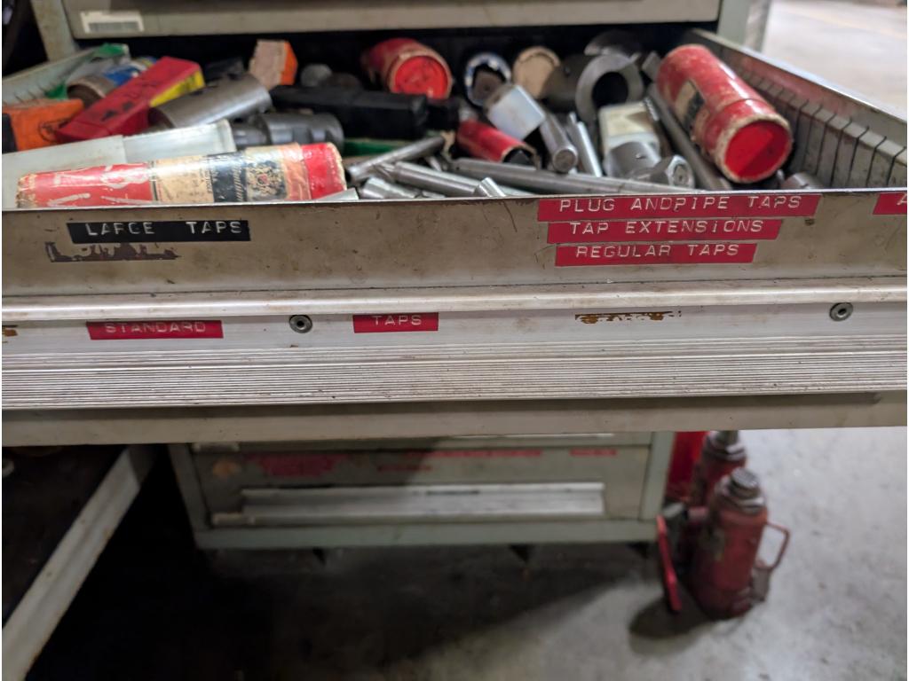 5' Tall Cabinet w/ Drill Bits, Taps, Radius Cutters, Endmills, Etc