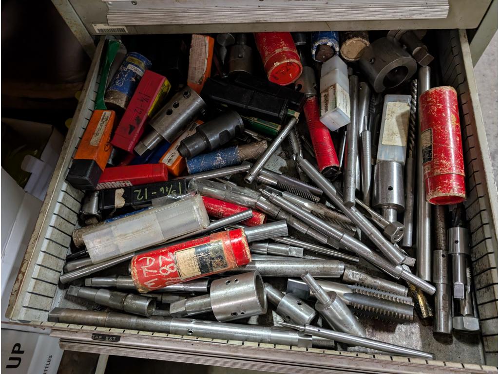 5' Tall Cabinet w/ Drill Bits, Taps, Radius Cutters, Endmills, Etc