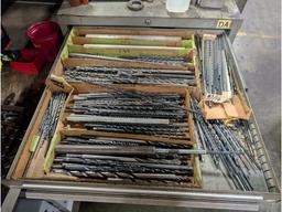 5' Tall Cabinet w/ Drill Bits, Taps, Radius Cutters, Endmills, Etc