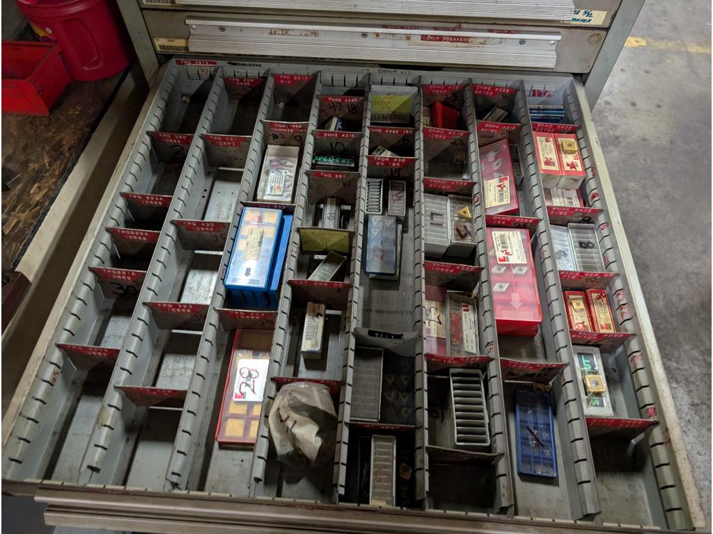 5' Tall Cabinet w/ Drill Bits, Taps, Radius Cutters, Endmills, Etc