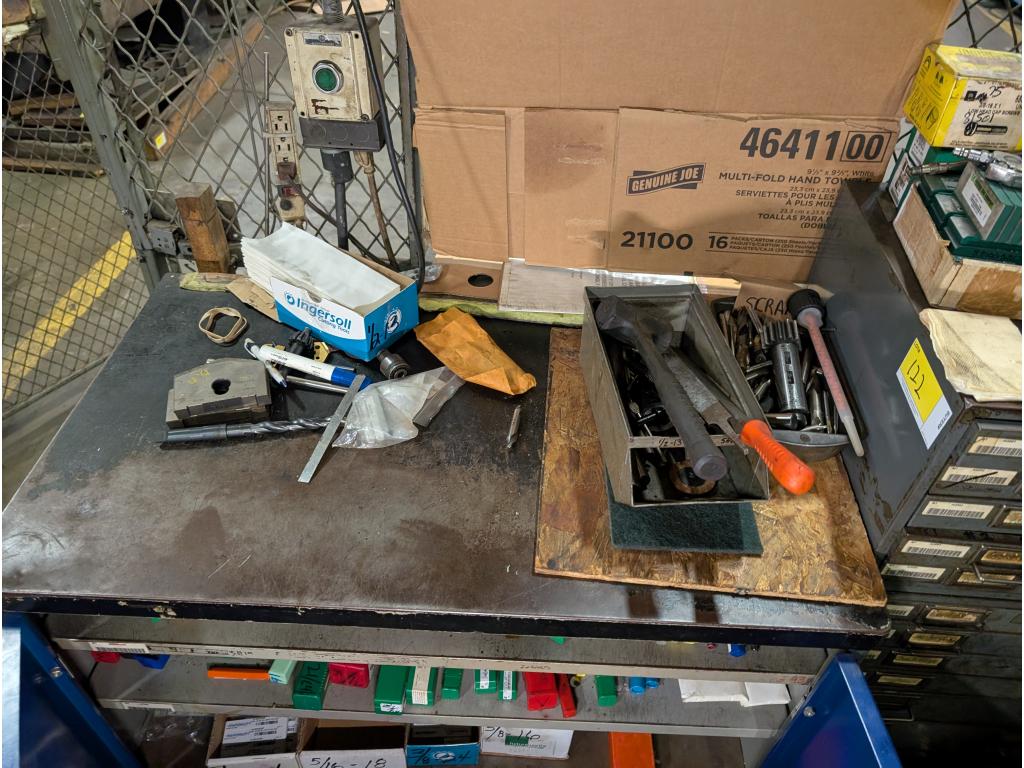3' Wide Cabinet w/ Tooling, Mainly Jobber Drill Bits & Drill Bit Indexes