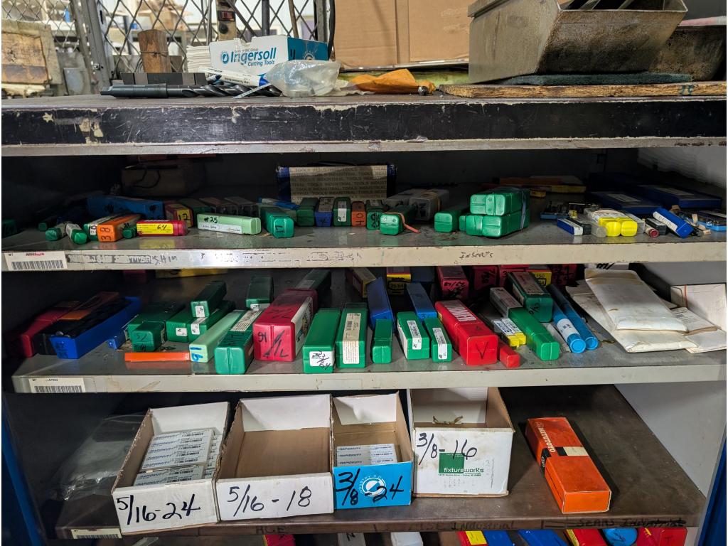 3' Wide Cabinet w/ Tooling, Mainly Jobber Drill Bits & Drill Bit Indexes