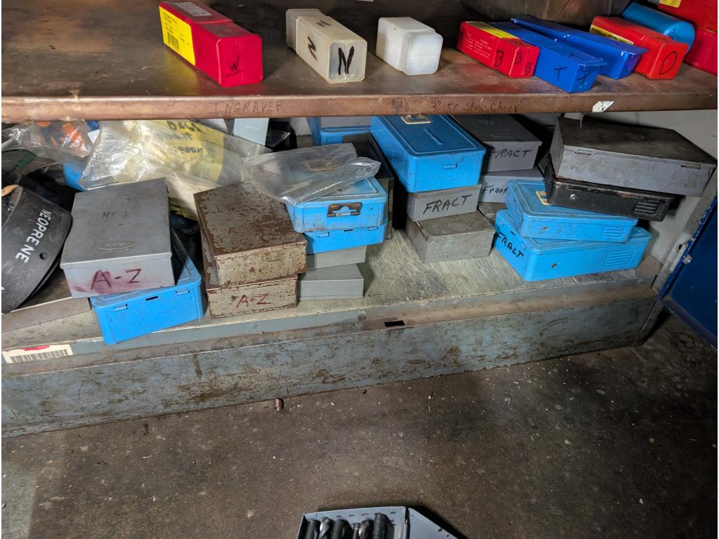 3' Wide Cabinet w/ Tooling, Mainly Jobber Drill Bits & Drill Bit Indexes