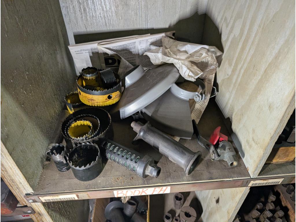 3 Shelves w/ Tools, Letter & Number Punches, Misc
