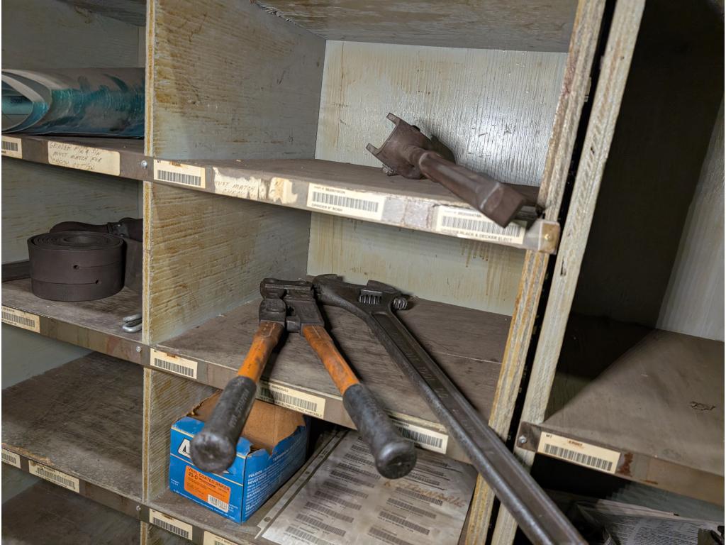 3 Shelves w/ Tools, Letter & Number Punches, Misc