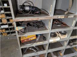 3 Shelves w/ Tools, Letter & Number Punches, Misc