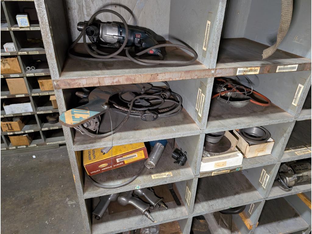 3 Shelves w/ Tools, Letter & Number Punches, Misc