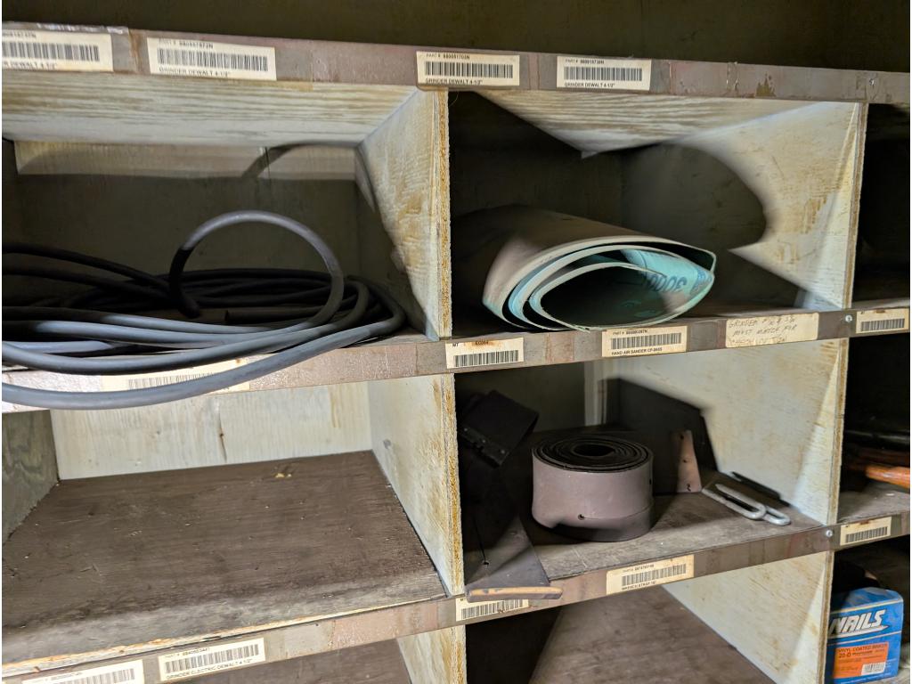 3 Shelves w/ Tools, Letter & Number Punches, Misc