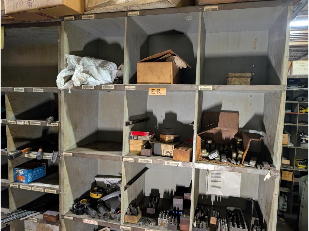 3 Shelves w/ Tools, Letter & Number Punches, Misc