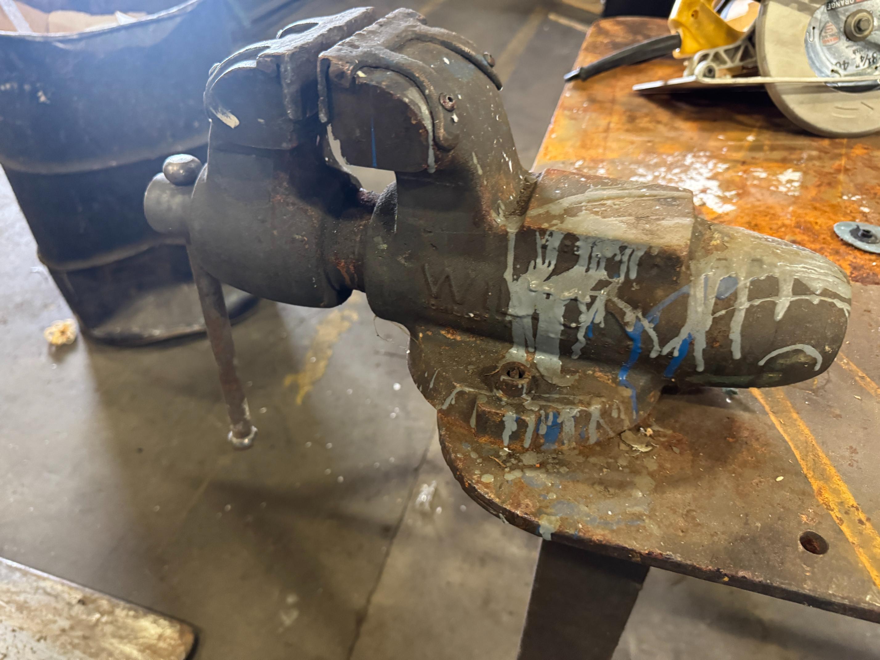 94"x42" Steel Work Bench W/ Wilton Vise