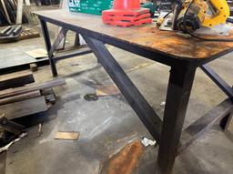 94"x42" Steel Work Bench W/ Wilton Vise