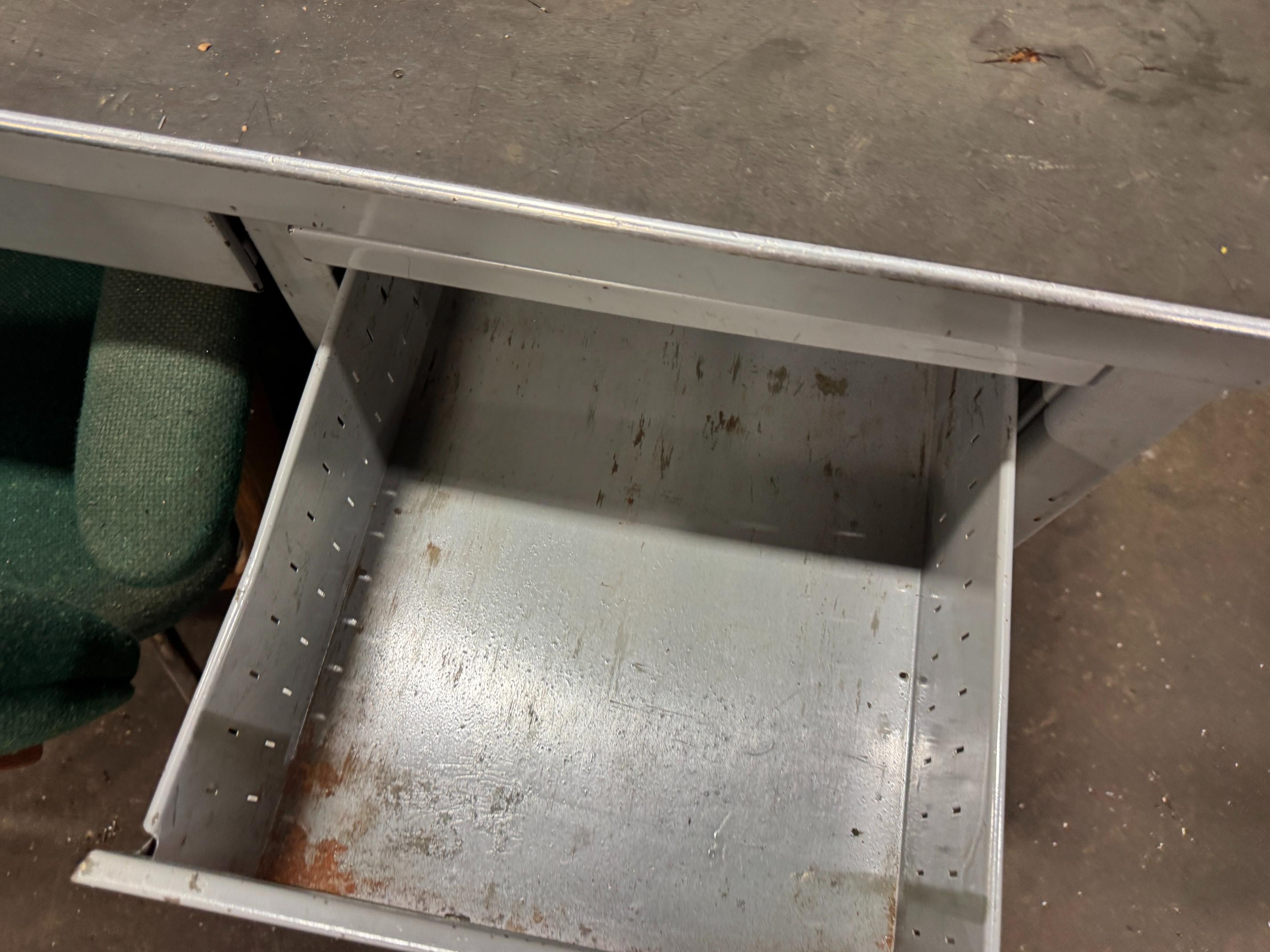 Office Desk & Chair W/ Contents