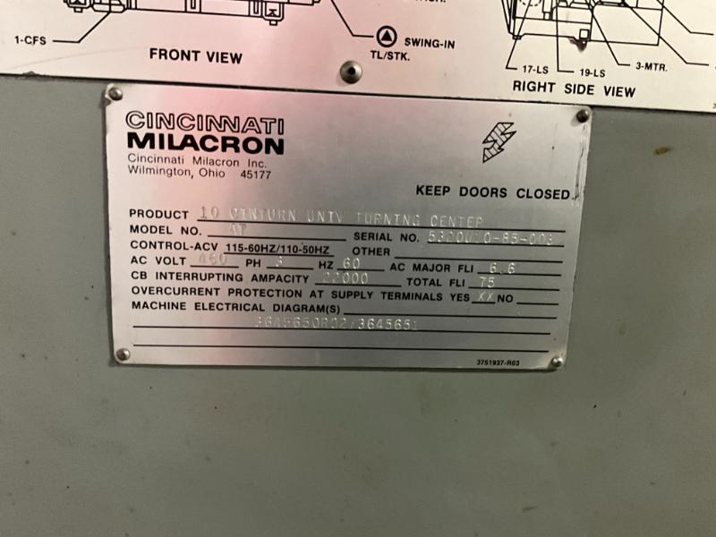 Cincinnati Milacron 10 Cinturn univ Turning Center CNC