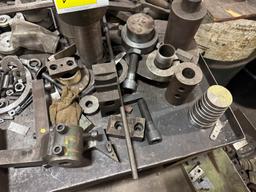 3' Steel Work Table W/ Contents-Jaws, Machine Screws & More