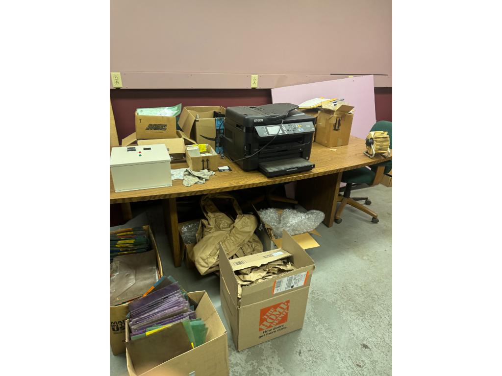 Contents of Room-(11) File Cabinets, 8' Conference Table, Shelf, Wood Drawers,