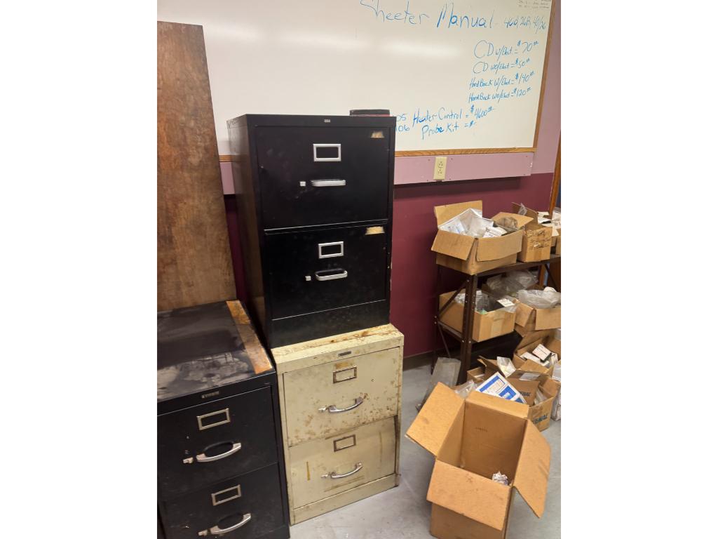 Contents of Room-(11) File Cabinets, 8' Conference Table, Shelf, Wood Drawers,