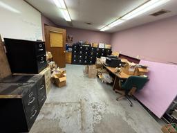 Contents of Room-(11) File Cabinets, 8' Conference Table, Shelf, Wood Drawers,